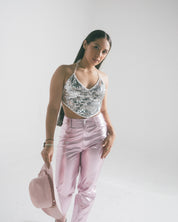 Pink Metallic Pants