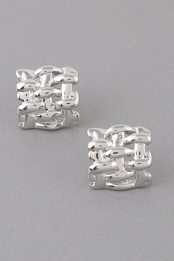 Aretes cuadrado plata