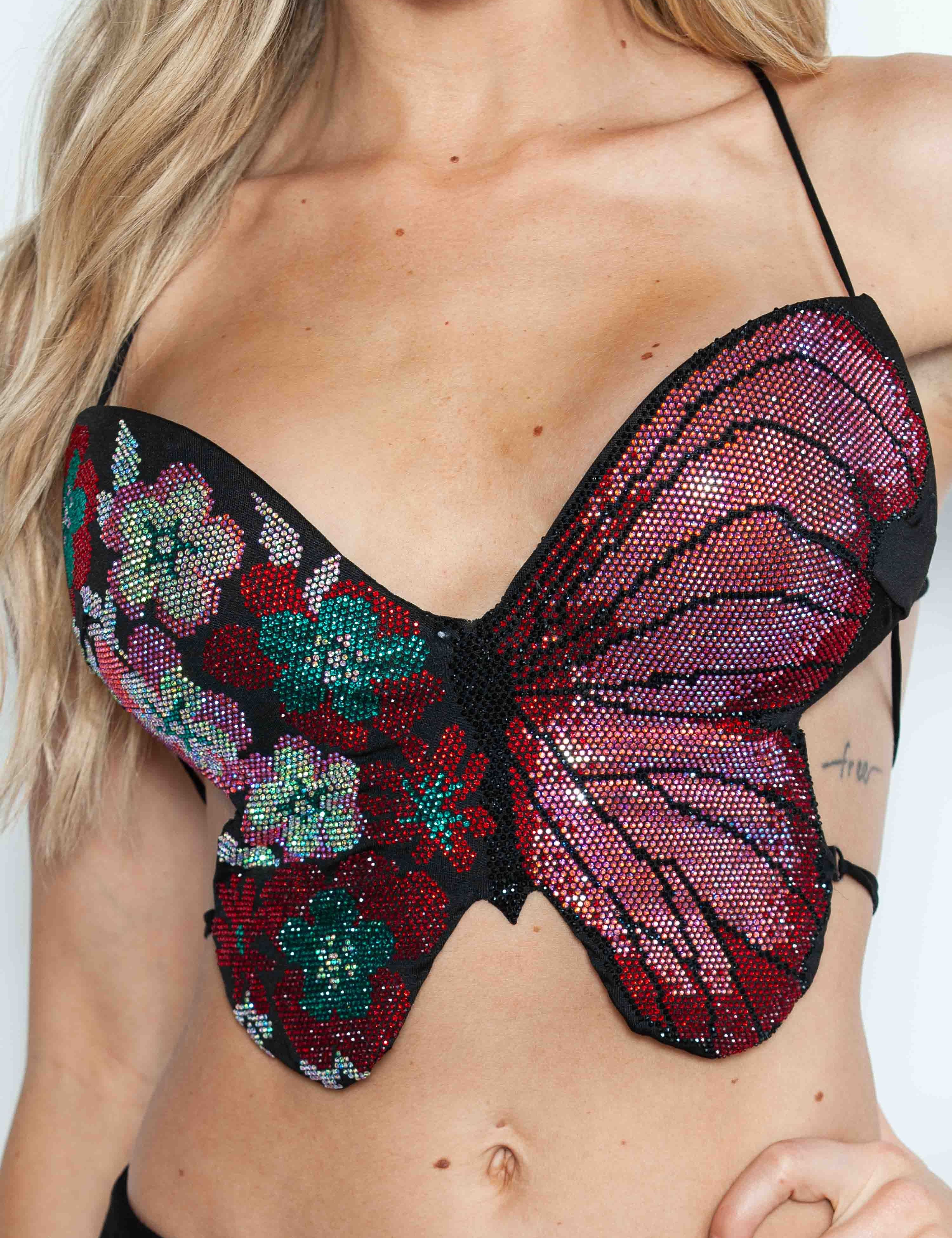 Butterfly Bustier Crop Top