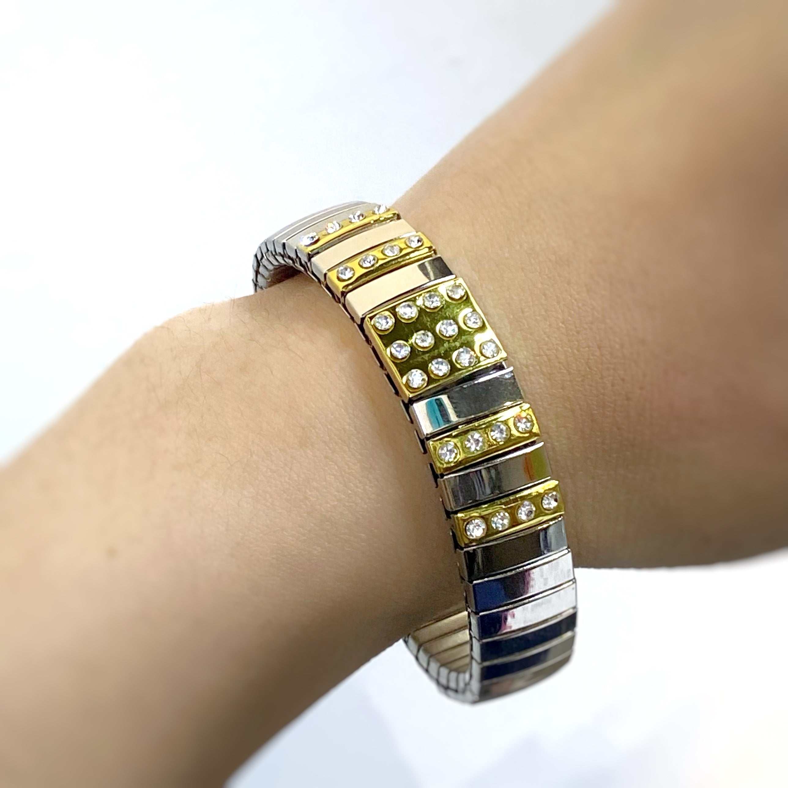 Brazalete elástico con zirconias