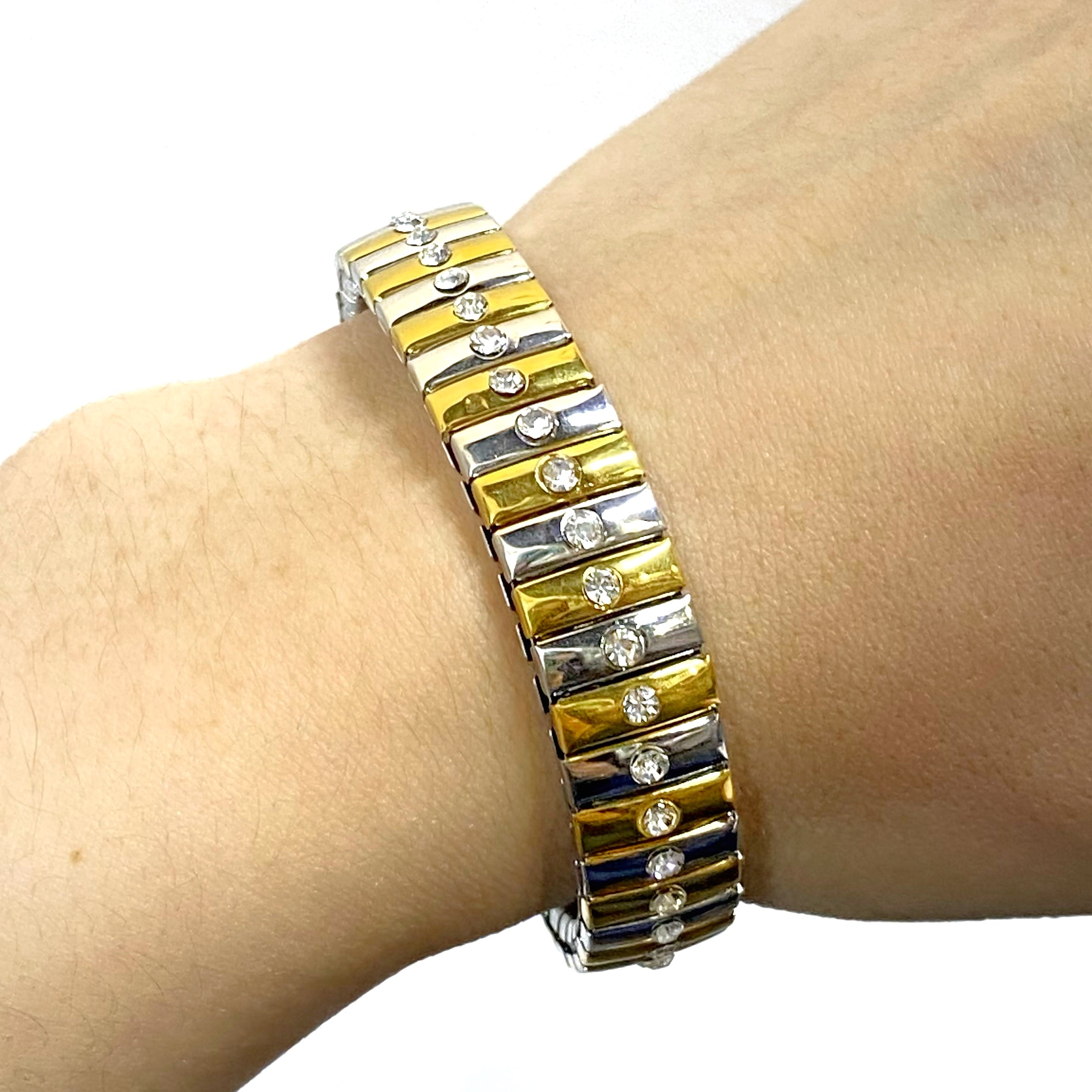 Brazalete elástico con zirconias