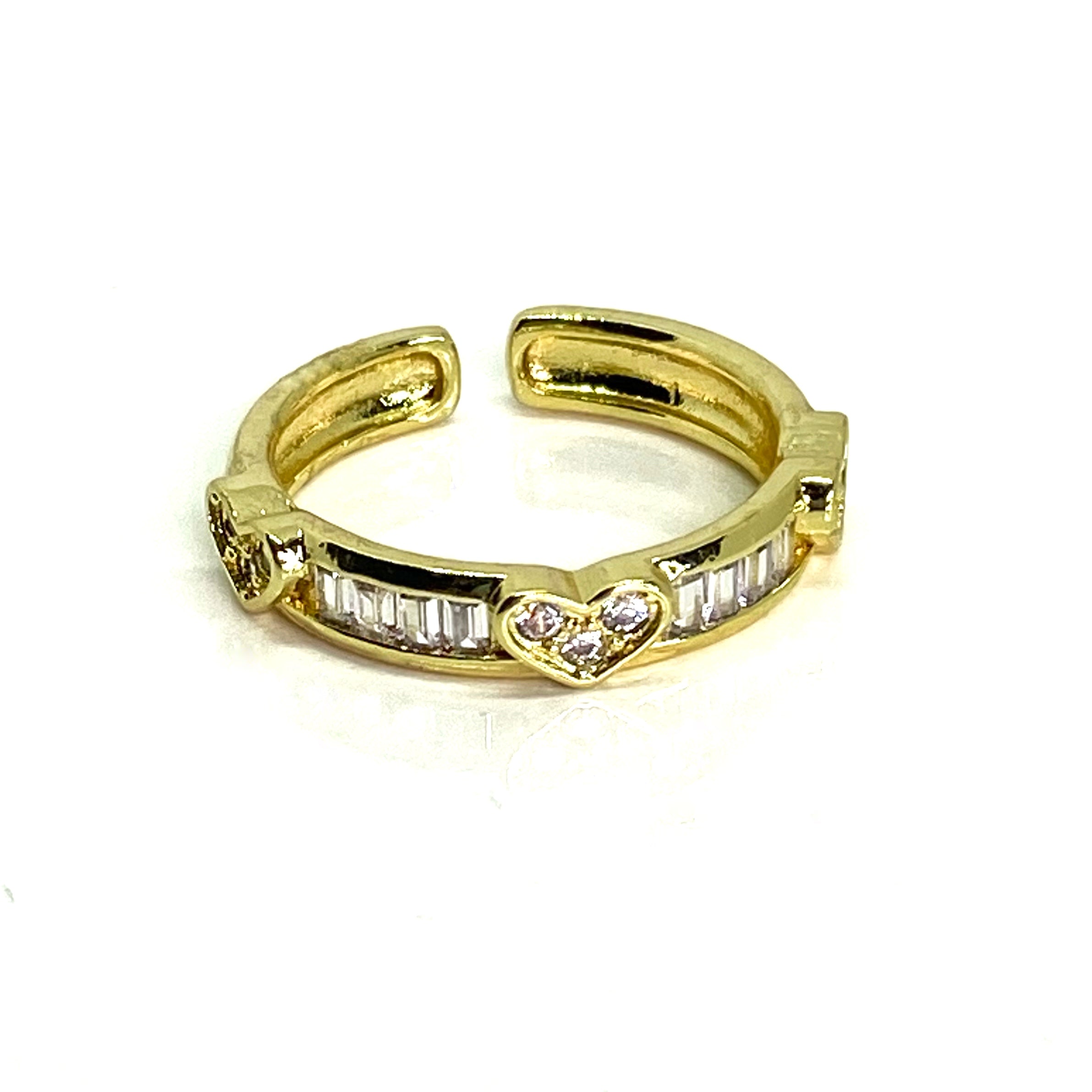 Three Hearts Gold Ring