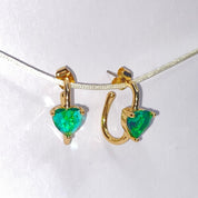 Aretes corazón verde