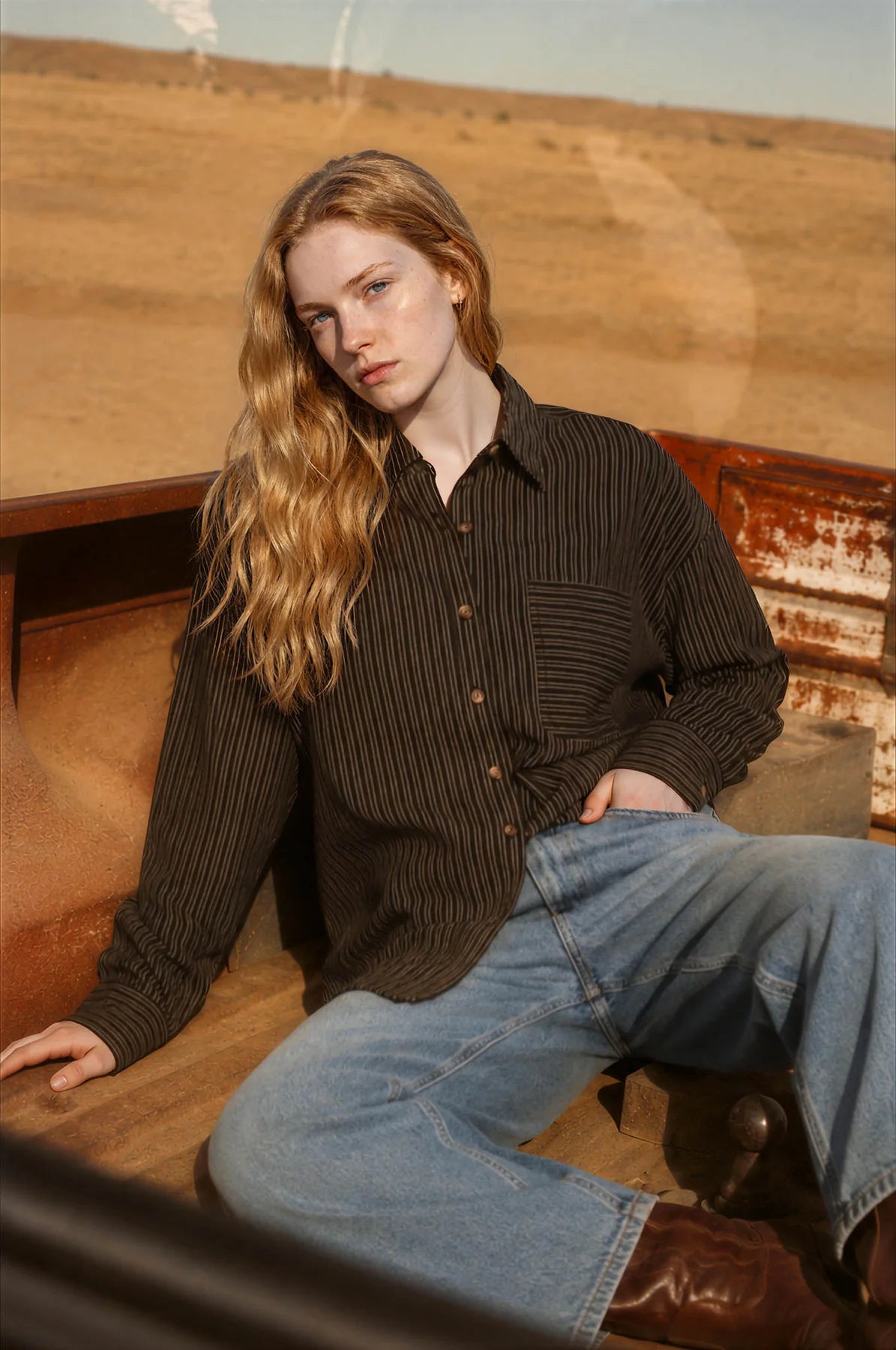 Pinstripe Collared Button Down