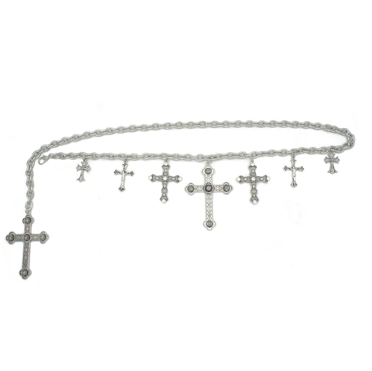 Cross Charm Chain Belt