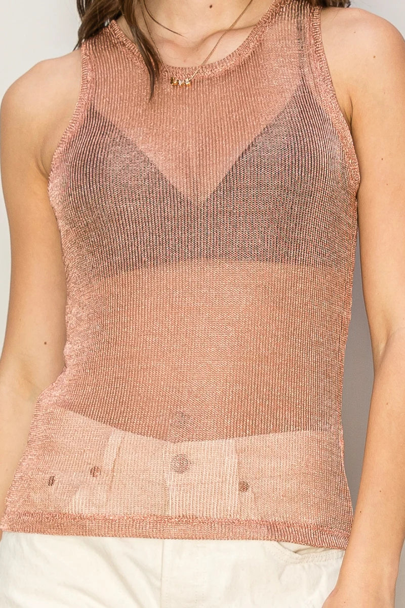 Rose Metallic Knit