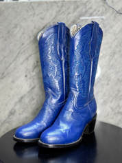 Cowgirl Pacific Blue Metallic Round Toe