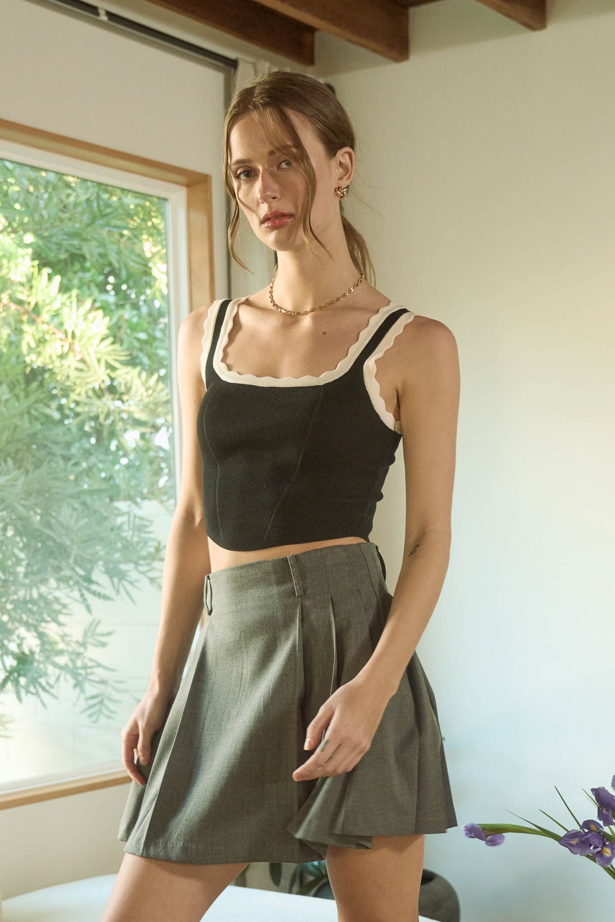 Contrast Crop Top
