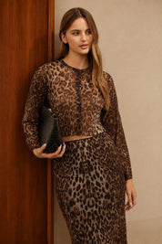 Leopard Sheer Mesh Button Down