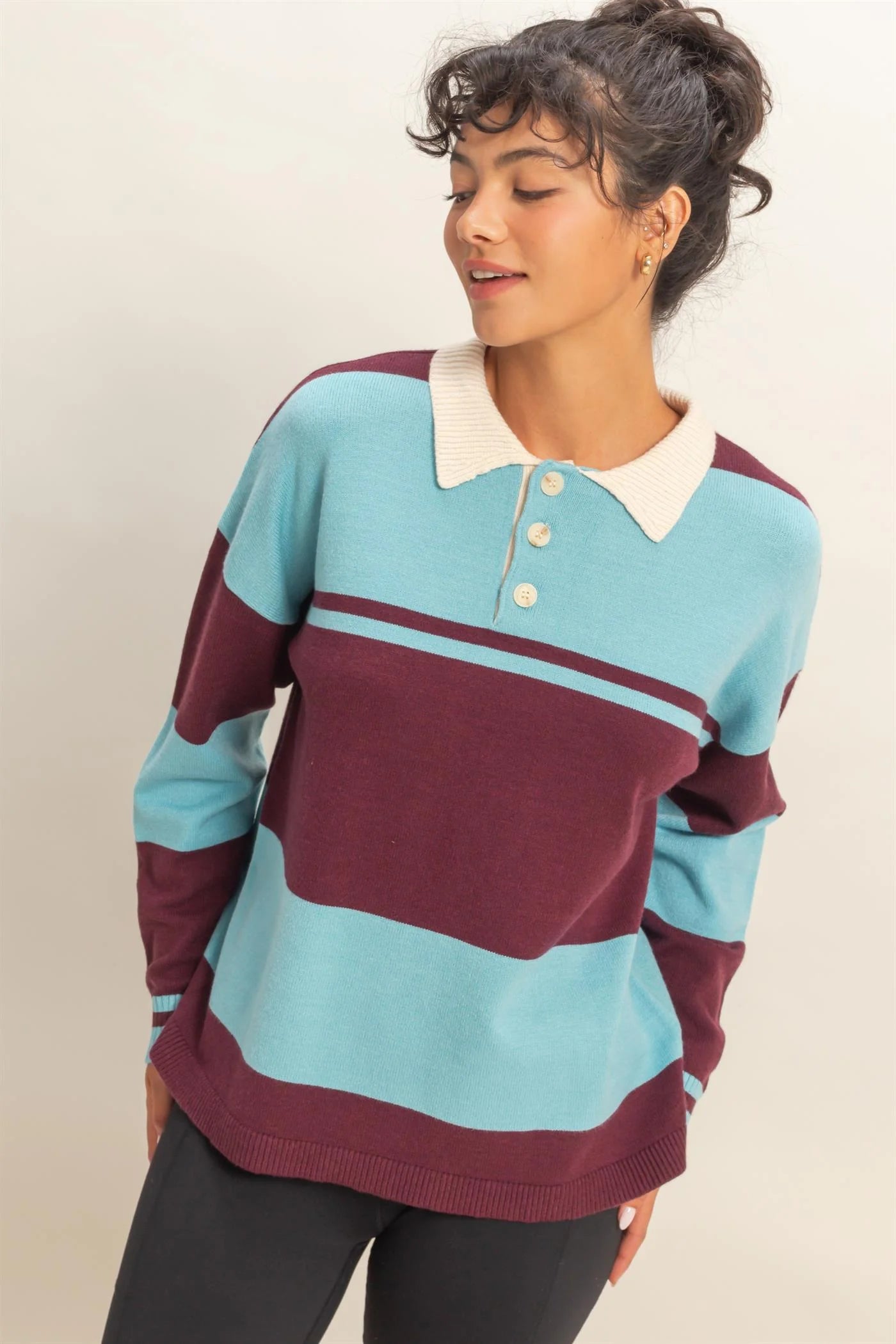 Striped Sweater Polo