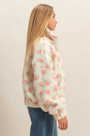 Comfy Floral Print Sherpa