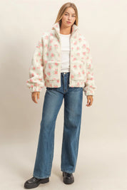 Comfy Floral Print Sherpa