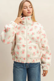 Comfy Floral Print Sherpa