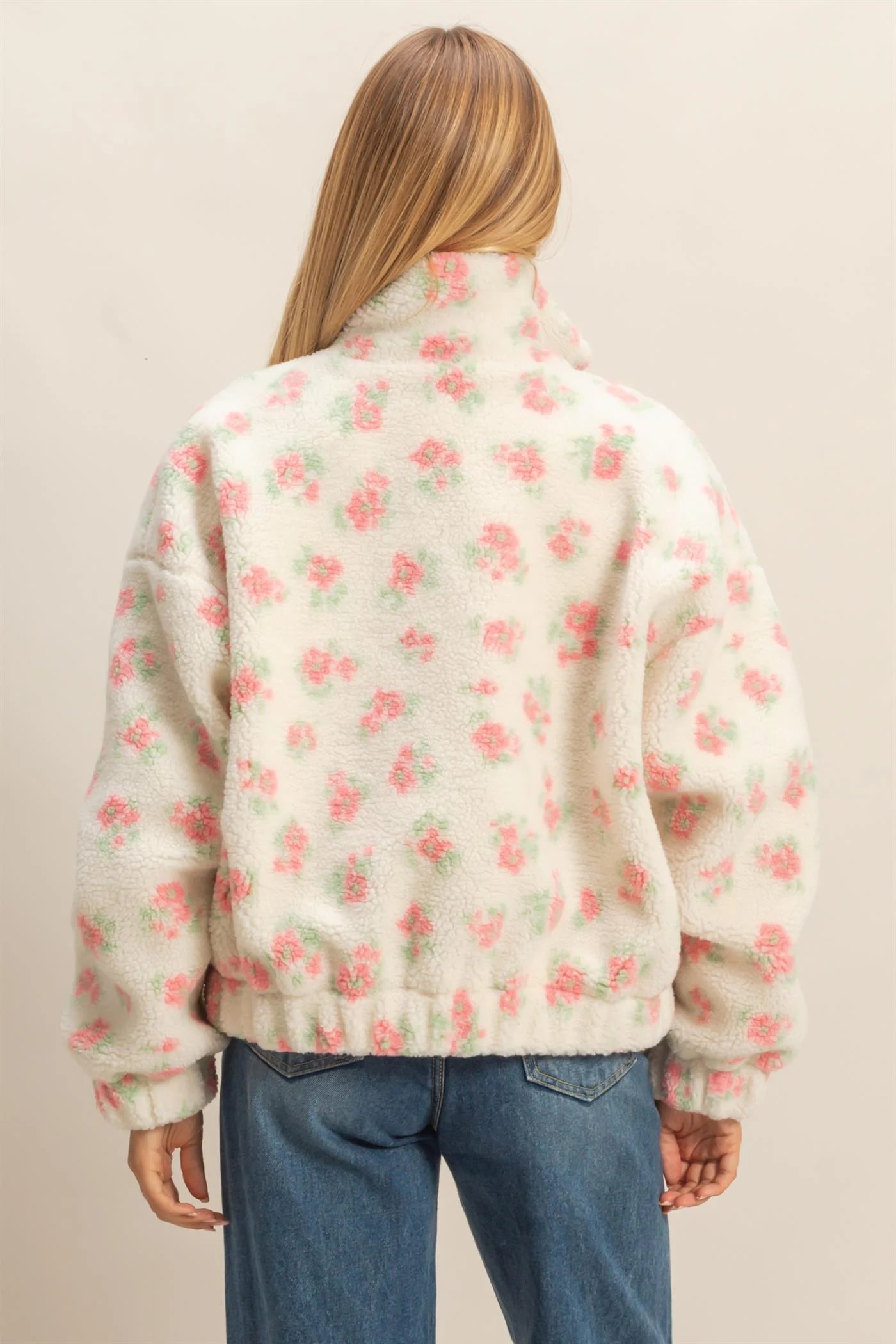 Comfy Floral Print Sherpa