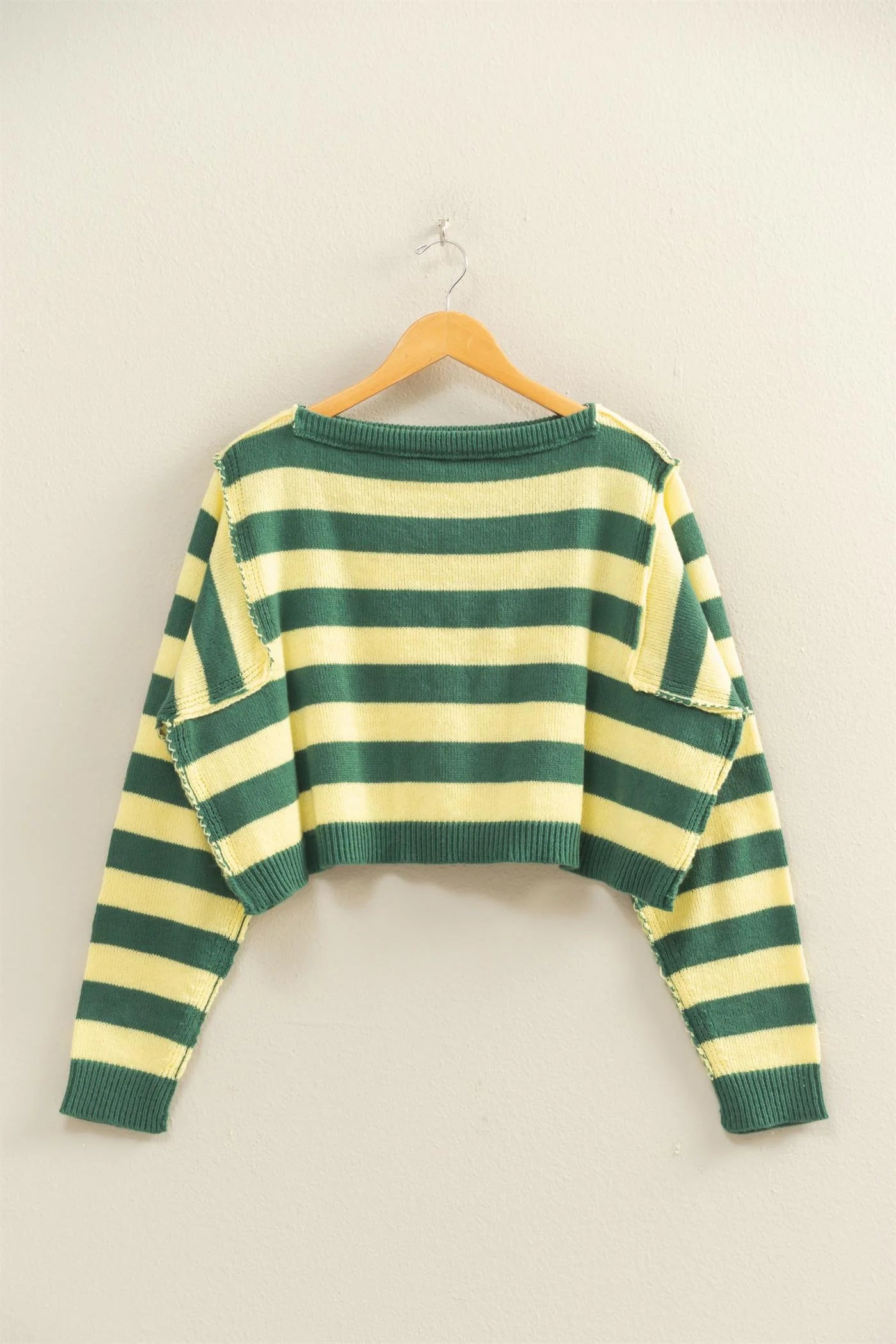 Relaxed Fit Striped Boat Neck Sweater