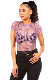 Fishnet Bodysuit Lilac