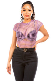 Fishnet Bodysuit Lilac