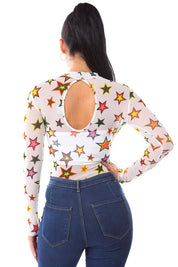 Colorful Stars White Bodysuit