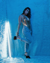 Metallic Backless Top