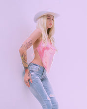 Metallic Backless Top