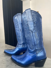 Cowgirl Pacific Blue Metallic Pointed Toe