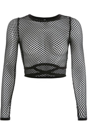Black Fishnet Crop