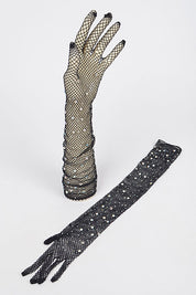 Long Rhinestone Gloves